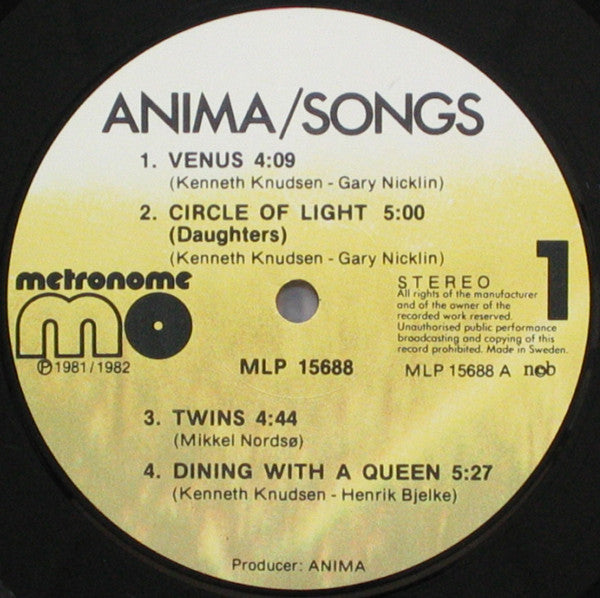 Anima (4) : Songs (LP, Album)