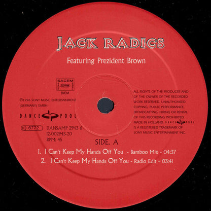 Jack Radics : I Can't Keep My Hands Off You (12", Promo)