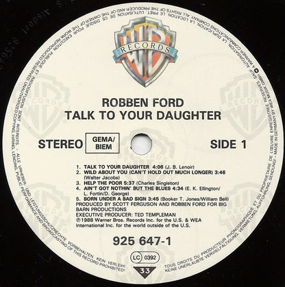 Robben Ford : Talk To Your Daughter (LP, Album)