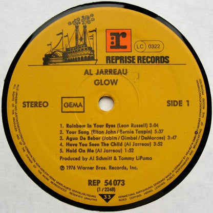 Al Jarreau : Glow (LP, Album, RE)