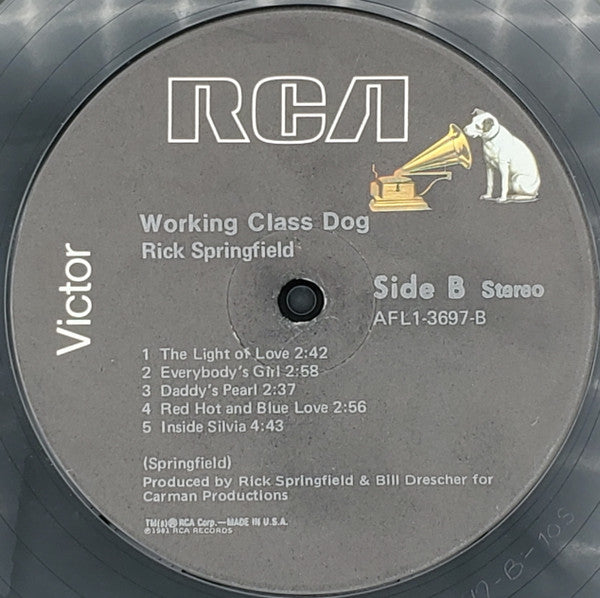 Rick Springfield : Working Class Dog (LP, Album, Ind)