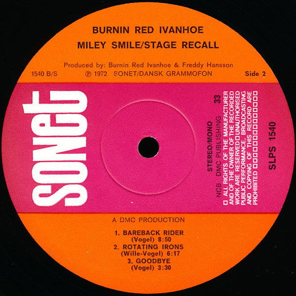 Burnin Red Ivanhoe : Miley Smile / Stage Recall (LP, Album)