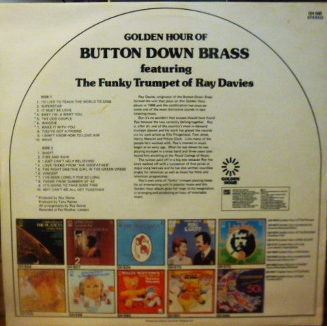 The Button Down Brass Featuring The Funky Trumpet Of Ray Davies (3) : Golden Hour Of Button Down Brass (LP, Comp)