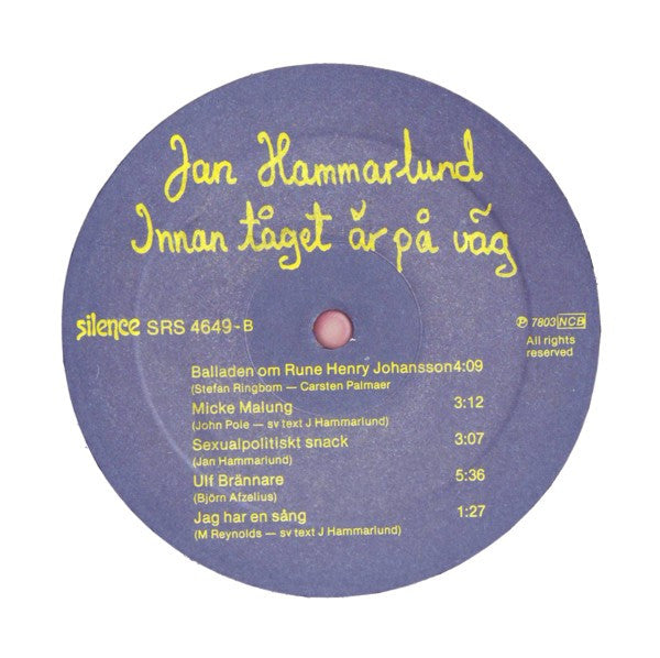 Jan Hammarlund : Innan Tåget Är På Väg (LP, Album)