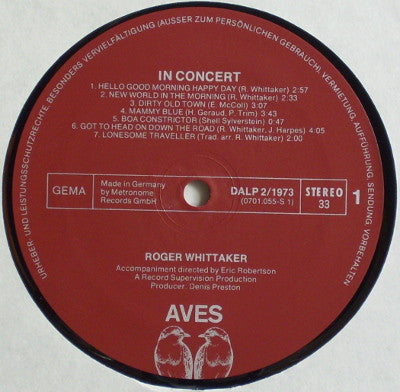 Roger Whittaker : In Concert (2xLP, Album, Gat)