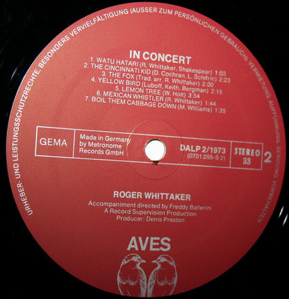 Roger Whittaker : In Concert (2xLP, Album, Gat)