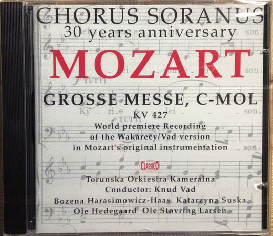 Wolfgang Amadeus Mozart, Toruńska Orkiestra Kameralna, Knud Vad : Mass In C Minor (CD, Album)