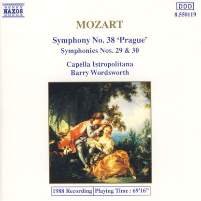 Wolfgang Amadeus Mozart, Capella Istropolitana, Barry Wordsworth : Symphony No. 38 'Prague', Symphonies Nos. 29 & 30 (CD, Album)