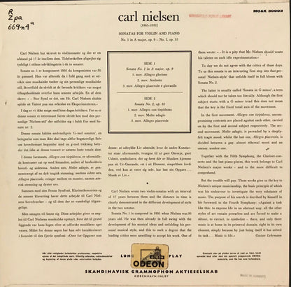 Carl Nielsen, Emil Telmányi, Victor Schiøler : Sonatas For Violin And Piano (LP)