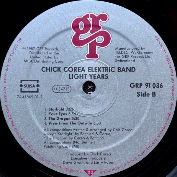 The Chick Corea Elektric Band : Light Years (LP, Album)