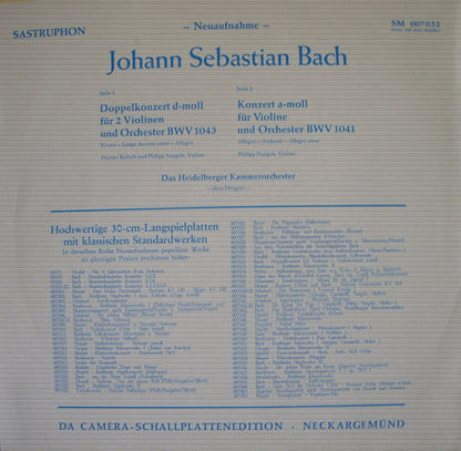 Johann Sebastian Bach - Werner Keltsch und Philipp Naegele, Heidelberger Kammerorchester : Doppelkonzert D-moll · Violinkonzert A-moll (LP, Album)