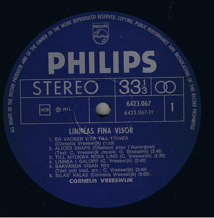 Cornelis Vreeswijk : Linnéas Fina Visor (LP, Album)