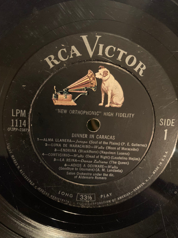 Salon Orchestra Under The Direction Of Aldemaro Romero : Dinner In Caracas (LP, Album)