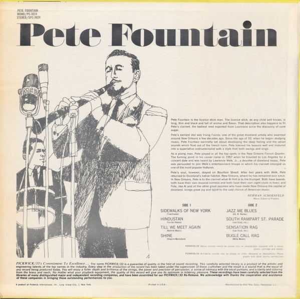 Pete Fountain : Pete Fountain (LP, Mono)