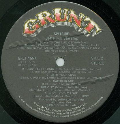 Jefferson Starship : Spitfire (LP, Album)