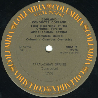 Aaron Copland Conducts Aaron Copland, Columbia Chamber Orchestra : Appalachian Spring (Complete Ballet) (First Recording Of The Original Version) (LP, Album)