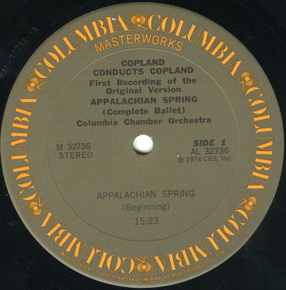 Aaron Copland Conducts Aaron Copland, Columbia Chamber Orchestra : Appalachian Spring (Complete Ballet) (First Recording Of The Original Version) (LP, Album)