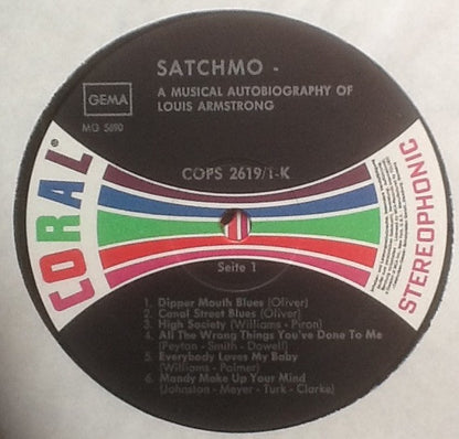 Louis Armstrong : Satchmo - A Musical Autobiography Of Louis Armstrong (4xLP, Comp, RE)