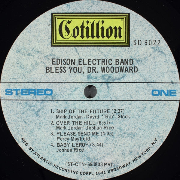 Thomas A. Edison Electric Band : Bless You, Dr. Woodward (LP, Album, Pre)