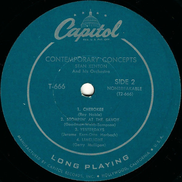 Stan Kenton : Contemporary Concepts (LP, Album, Mono)