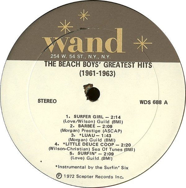 The Beach Boys / The Surfin' Six : The Beach Boys' Greatest Hits (1961-1963) (LP, Comp, Gol)