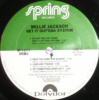 Millie Jackson : Get It Out'cha System (LP, Album, P/Mixed, Ter)