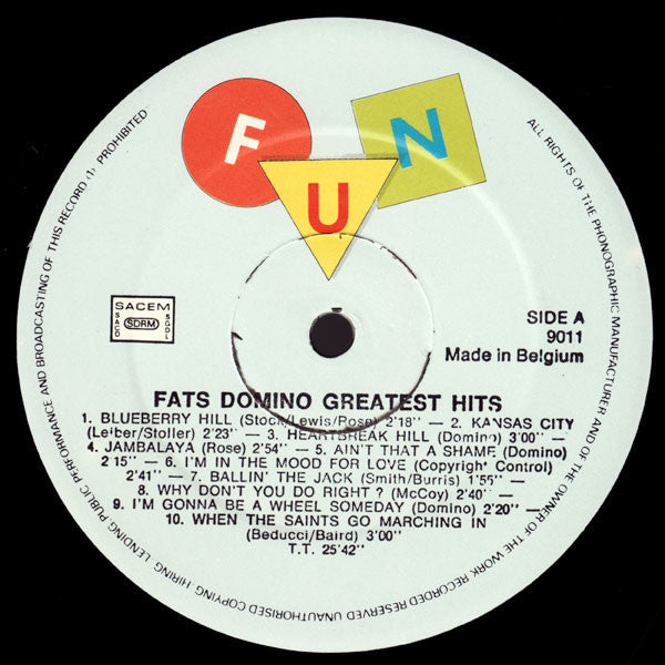 Fats Domino : 20 Greatest Hits (LP, Comp)