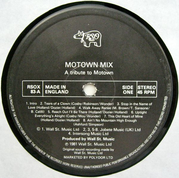 Various : Motown Mix (A Tribute To Motown) (12", M/Print, Mixed)