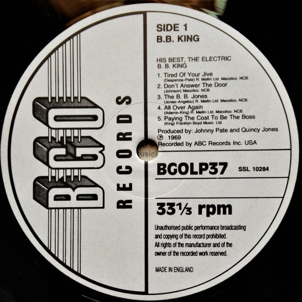 B.B. King : His Best - The Electric B.B. King (LP, Album, RE)