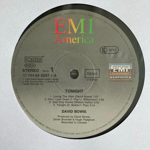 David Bowie : Tonight (LP, Album)