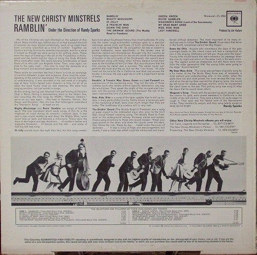 The New Christy Minstrels Under The Direction Of Randy Sparks : Ramblin' (Featuring Green, Green) (LP, Album, Mono, Pit)