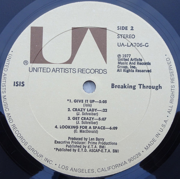 Isis (7) : Breaking Through (LP, Album, Sim)