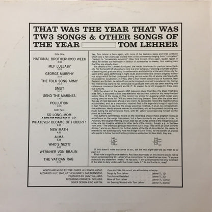 Tom Lehrer : That Was The Year That Was (LP, Album)