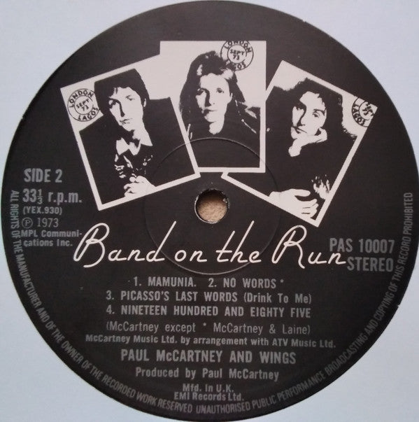 Wings (2) : Band On The Run (LP, Album, RP, Pos)