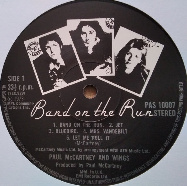 Wings (2) : Band On The Run (LP, Album, RP, Pos)