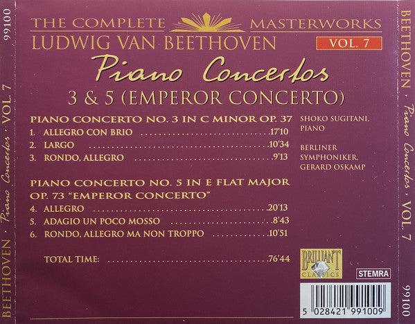 Ludwig van Beethoven : Vol. 7 Piano Concertos 3 & 5 (CD)