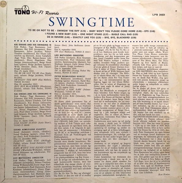 Kai Ewans / Leo Mathisen / Svend Asmussen / Peter Rasmussen : Swingtime (10", Comp)