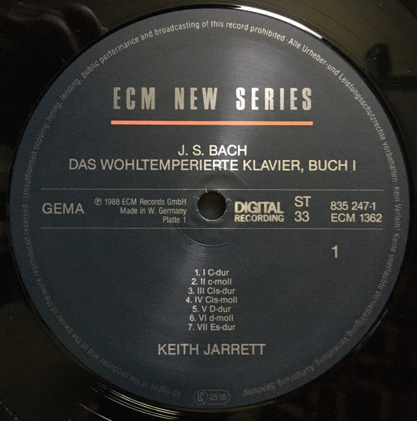 Johann Sebastian Bach, Keith Jarrett : Das Wohltemperierte Klavier Buch I (2xLP + Box)