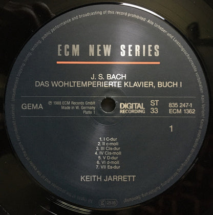 Johann Sebastian Bach, Keith Jarrett : Das Wohltemperierte Klavier Buch I (2xLP + Box)