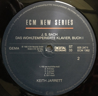 Johann Sebastian Bach, Keith Jarrett : Das Wohltemperierte Klavier Buch I (2xLP + Box)