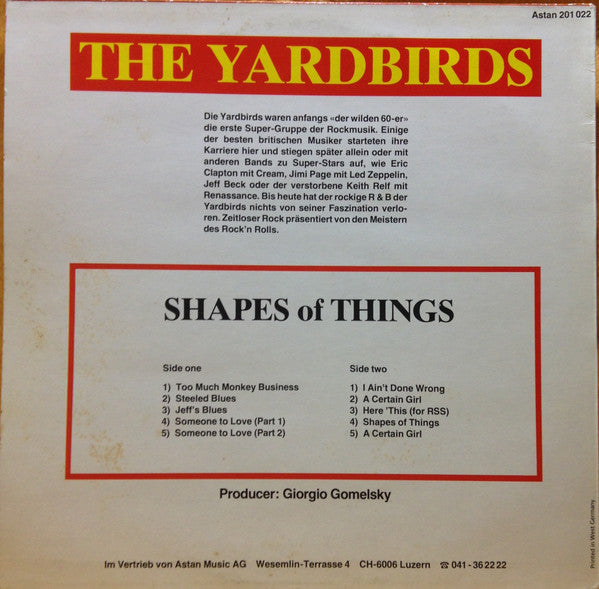 The Yardbirds : Shapes Of Things (LP, Comp)