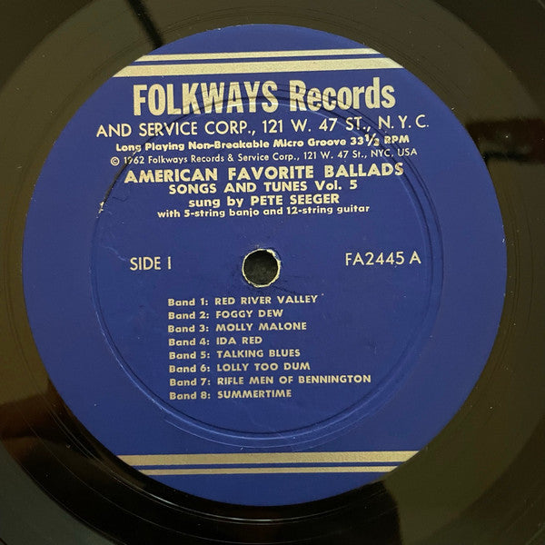 Pete Seeger : American Favorite Ballads: Songs And Tunes, Vol. 5 (LP, Album, Mono)