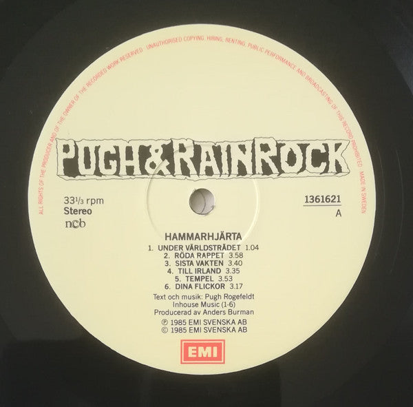 Pugh Rogefeldt & Rainrock : Hammarhjärta (LP, Album)