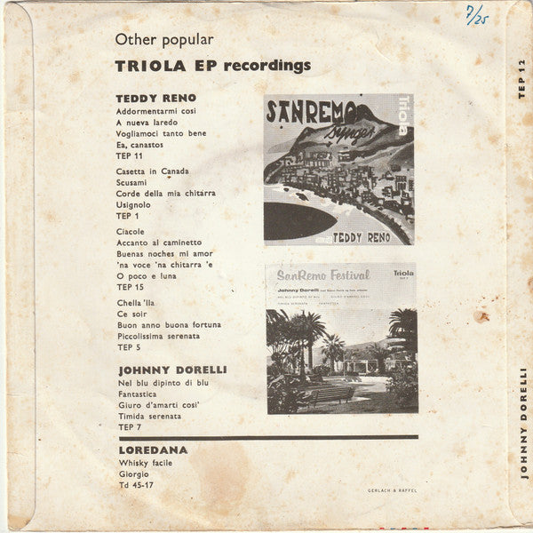 Johnny Dorelli : Come Prima (7", EP)