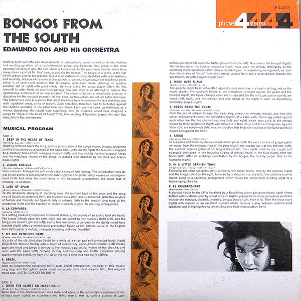 Edmundo Ros & His Orchestra : Bongos From The  South (LP, Album, Gat)