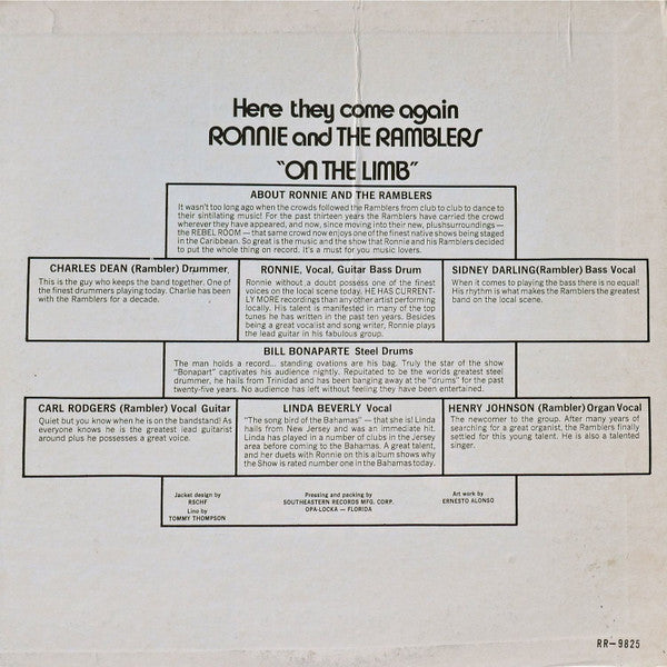 Ronnie Butler & The Ramblers : Here They Come Again - On The Limb (LP, Album)