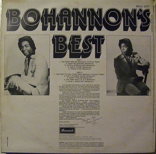 Hamilton Bohannon : Bohannon's Best (LP, Comp)