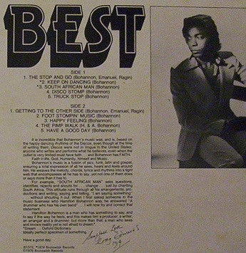 Hamilton Bohannon : Bohannon's Best (LP, Comp)