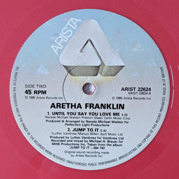 Aretha Franklin : Freeway Of Love (The Pink Cadillac Mix) (12", RE, Pin)