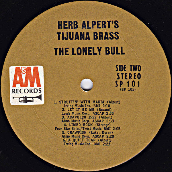 Herb Alpert & The Tijuana Brass : The Lonely Bull (LP, Album, RP)
